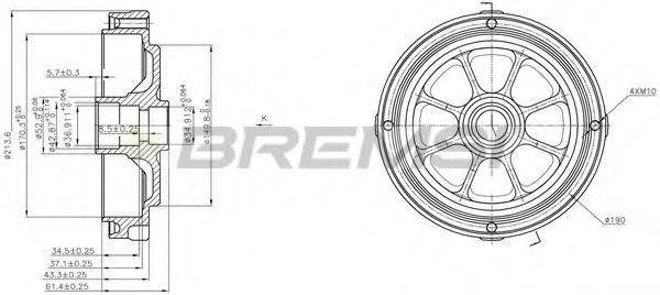 BREMSI DR5256 Гальмівний барабан