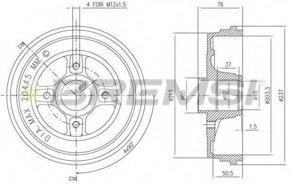 BREMSI DR5652 Гальмівний барабан