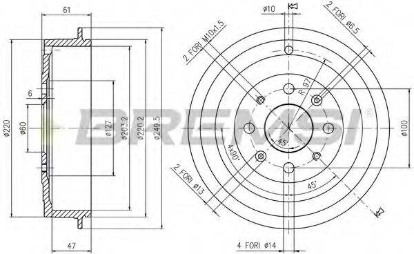 BREMSI DR5656 Гальмівний барабан