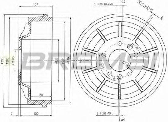 BREMSI DR5729 Гальмівний барабан