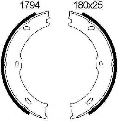 BSF 01794 Комплект гальмівних колодок, стоянкова гальмівна система