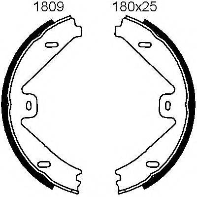 BSF 01809 Комплект гальмівних колодок, стоянкова гальмівна система