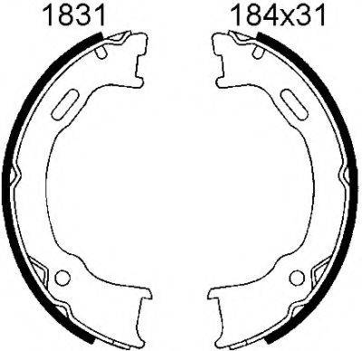 BSF 01831 Комплект гальмівних колодок, стоянкова гальмівна система