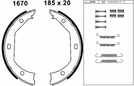 BSF 01670K Комплект гальмівних колодок, стоянкова гальмівна система