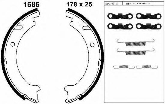 BSF 01686K Комплект гальмівних колодок, стоянкова гальмівна система