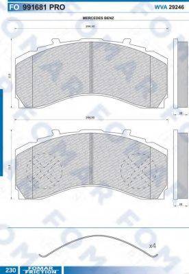 FOMAR FRICTION FO991681 Комплект гальмівних колодок, дискове гальмо