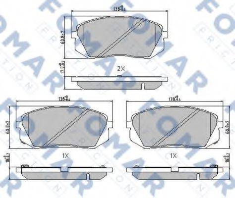 FOMAR FRICTION FO241981 Комплект гальмівних колодок, дискове гальмо