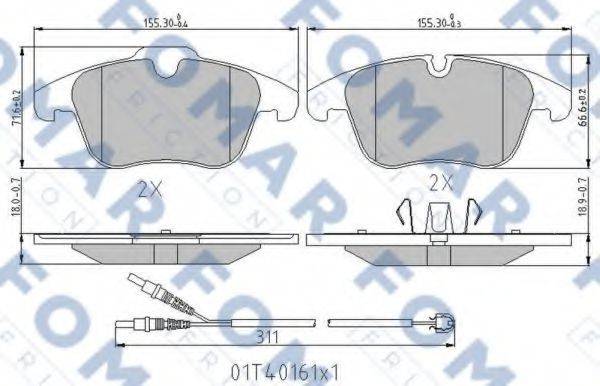 FOMAR FRICTION FO338481 Комплект гальмівних колодок, дискове гальмо