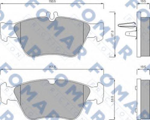 FOMAR FRICTION FO637781 Комплект гальмівних колодок, дискове гальмо