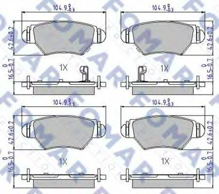 FOMAR FRICTION FO668181 Комплект гальмівних колодок, дискове гальмо