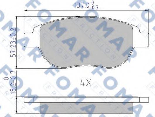 FOMAR FRICTION FO687381 Комплект гальмівних колодок, дискове гальмо