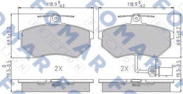 FOMAR FRICTION FO689281 Комплект гальмівних колодок, дискове гальмо