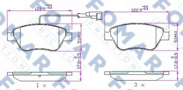 FOMAR FRICTION FO693781 Комплект гальмівних колодок, дискове гальмо