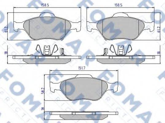 FOMAR FRICTION FO800281 Комплект гальмівних колодок, дискове гальмо