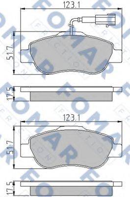 FOMAR FRICTION FO856781 Комплект гальмівних колодок, дискове гальмо