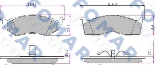 FOMAR FRICTION FO903681 Комплект гальмівних колодок, дискове гальмо