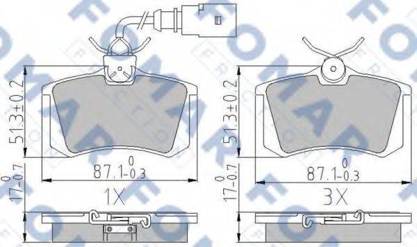 FOMAR FRICTION FO904581 Комплект гальмівних колодок, дискове гальмо