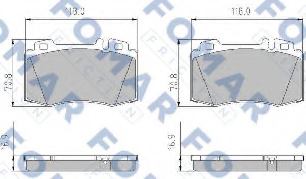 FOMAR FRICTION FO906681 Комплект гальмівних колодок, дискове гальмо