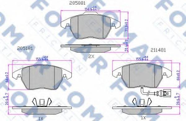 FOMAR FRICTION FO912981 Комплект гальмівних колодок, дискове гальмо