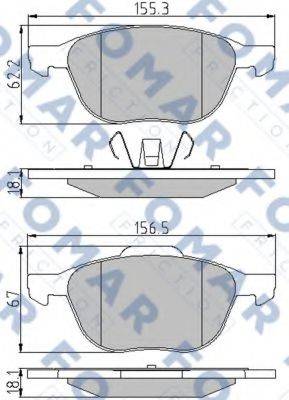 FOMAR FRICTION FO914581 Комплект гальмівних колодок, дискове гальмо