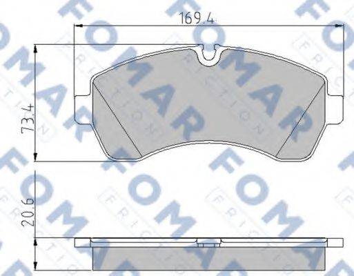 FOMAR FRICTION FO921481 Комплект гальмівних колодок, дискове гальмо