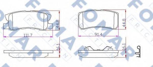 FOMAR FRICTION FO931681 Комплект гальмівних колодок, дискове гальмо