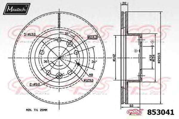 MAXTECH 8530410000 гальмівний диск