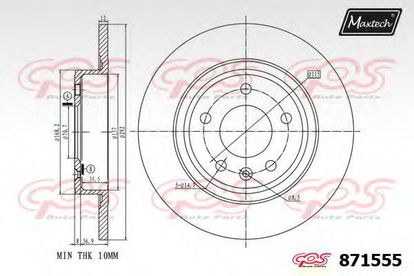 MAXTECH 8715556980 гальмівний диск