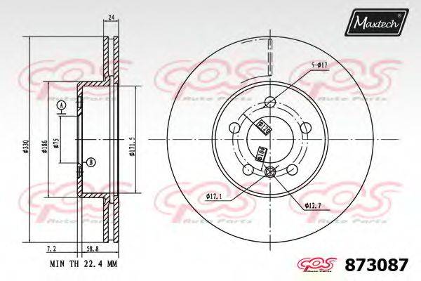 MAXTECH 8730876880 гальмівний диск