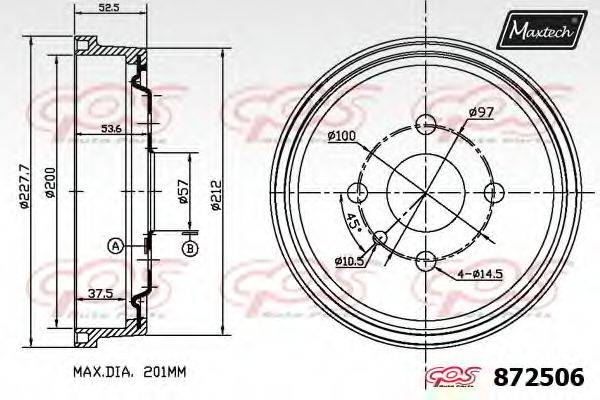 MAXTECH 8725060000 Гальмівний барабан