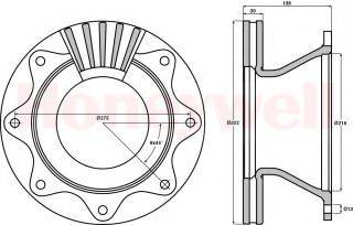 BENDIX 567114B гальмівний диск