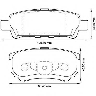 BENDIX 572547B Комплект гальмівних колодок, дискове гальмо