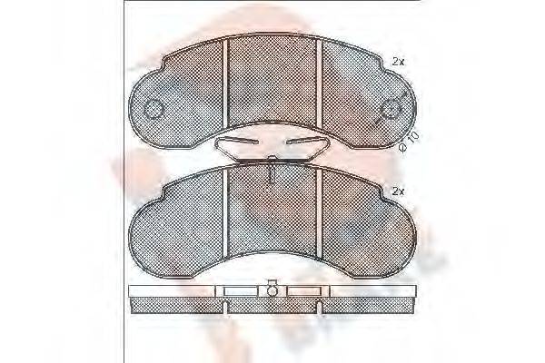 R BRAKE RB0452 Комплект гальмівних колодок, дискове гальмо