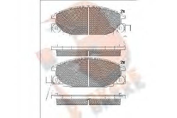 R BRAKE RB0854 Комплект гальмівних колодок, дискове гальмо