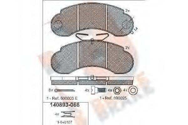 R BRAKE RB0893066 Комплект гальмівних колодок, дискове гальмо