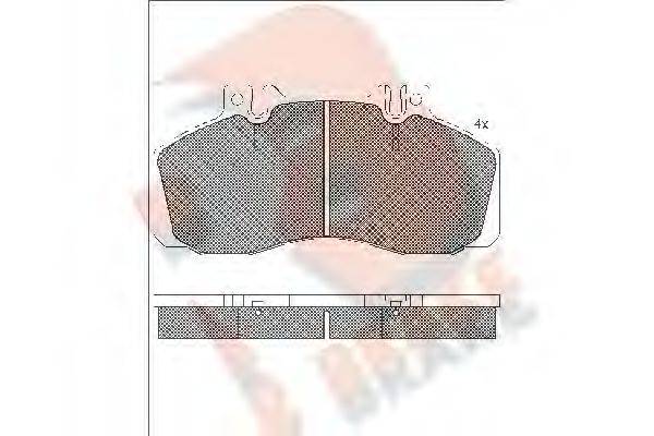 R BRAKE RB0722204 Комплект гальмівних колодок, дискове гальмо