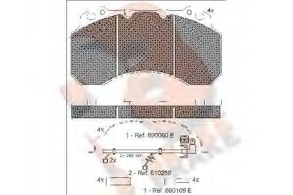 R BRAKE RB1245119 Комплект гальмівних колодок, дискове гальмо