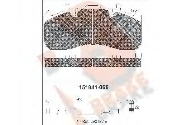 R BRAKE RB1841066 Комплект гальмівних колодок, дискове гальмо