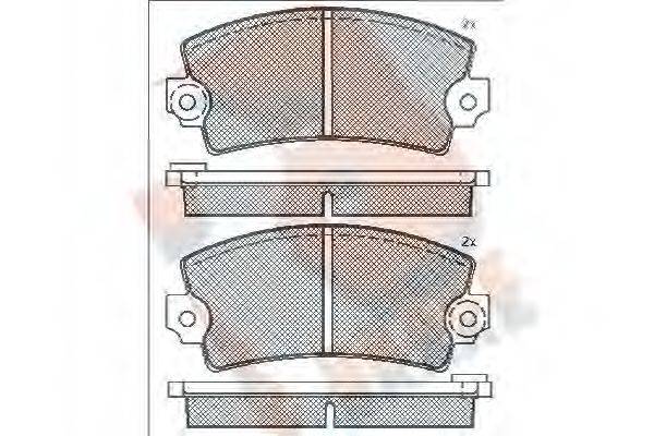 R BRAKE RB0052 Комплект гальмівних колодок, дискове гальмо