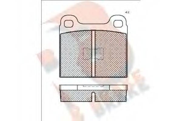 R BRAKE RB0221 Комплект гальмівних колодок, дискове гальмо