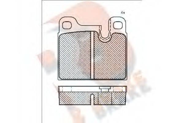 R BRAKE RB0303 Комплект гальмівних колодок, дискове гальмо