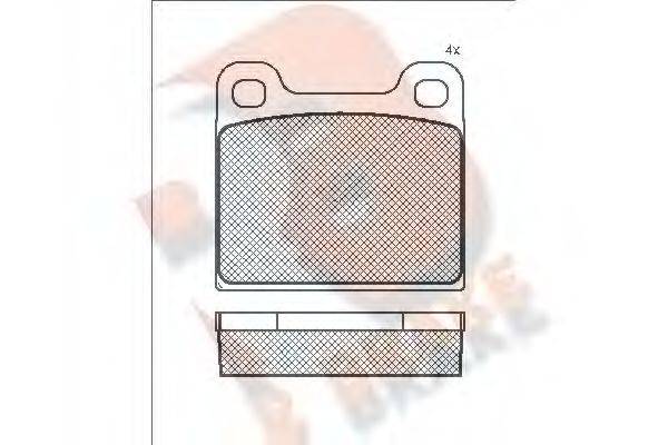 R BRAKE RB0386 Комплект гальмівних колодок, дискове гальмо