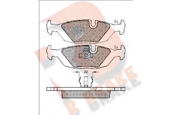 R BRAKE RB0422 Комплект гальмівних колодок, дискове гальмо