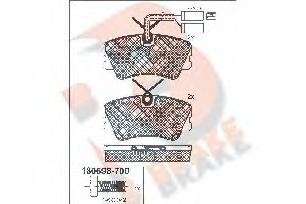 R BRAKE RB0698700 Комплект гальмівних колодок, дискове гальмо