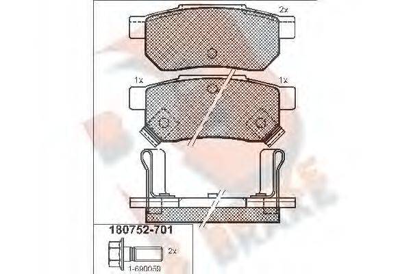 R BRAKE RB0752701 Комплект гальмівних колодок, дискове гальмо