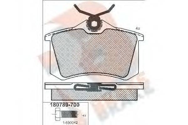 R BRAKE RB0789700 Комплект гальмівних колодок, дискове гальмо