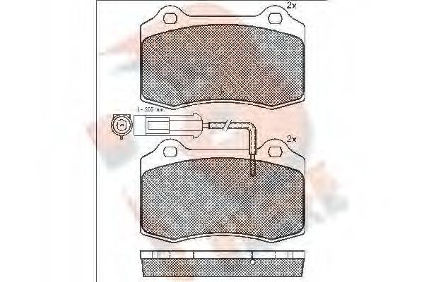 R BRAKE RB1058 Комплект гальмівних колодок, дискове гальмо