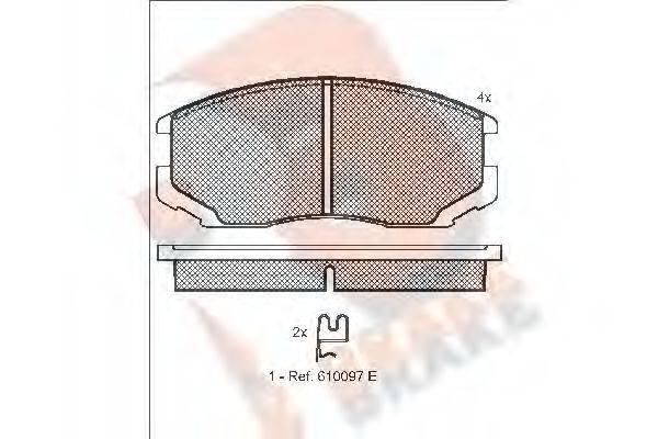 R BRAKE RB1129 Комплект гальмівних колодок, дискове гальмо