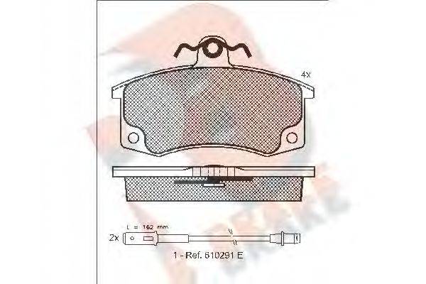 R BRAKE RB1308 Комплект гальмівних колодок, дискове гальмо