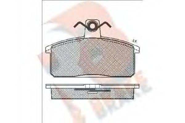 R BRAKE RB1355 Комплект гальмівних колодок, дискове гальмо